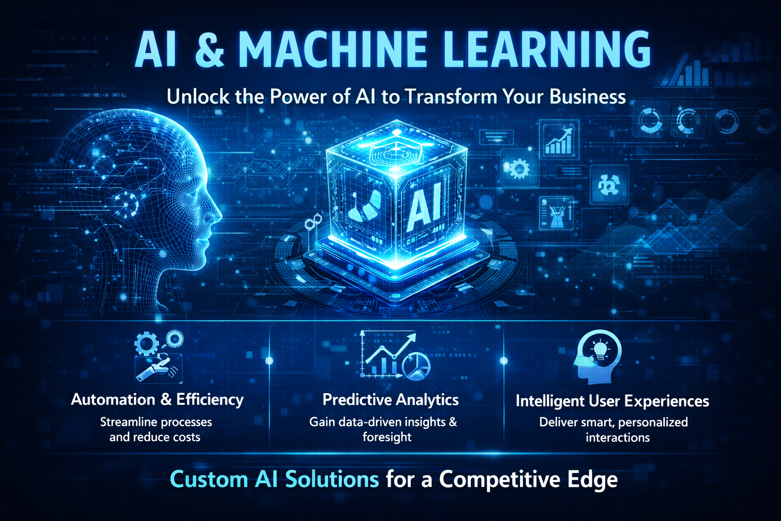 AI and machine learning dashboard with data visualizations